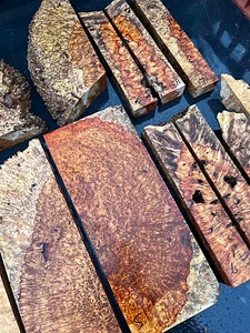 AMBOYNA BURL / BURR live edge blocks resin casting / knife handle scales crafts - Picture 1 of 11