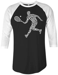 Camiseta para hombre de tenista tipografía unisex Raglan idea de regalo - Imagen 1 de 4
