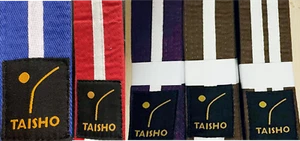 COLOURED BELTS with WHITE STRIPE Judo, Karate, Kickboxing, MMA, Taekwondo - Picture 1 of 6