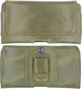 Bolsillo De Cuero Verdadero Para Cubot X90 Funda Case Horizontal XL VERDE - Picture 1 of 5