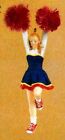 Cheerleader with Poms Blue Dress Ornament 5.5 inch by Gallerie II Made of Resin