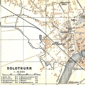 Solothurn -- Suisse Ville Géographie - Carte ancienne 1911 - Picture 1 of 2