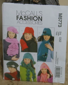 * McCALLS * SOMBRERO BUFANDA MITONES ACCESORIOS DE MODA PATRÓN DE COSTURA * M5773* - Imagen 1 de 1