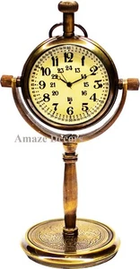 5" Vintage Sammlerstück Maritime Antik Messing Tischuhr Maritim Taschenuhr - Bild 1 von 5