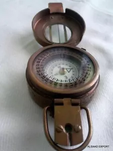 Brass Antique British Prismatic Military Vintage WW2 Mark II Pocket Compass Gift - Picture 1 of 3