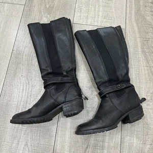 Coach Reitstiefel Größe 7 B Schnallen schwarz Leder - Bild 1 von 14