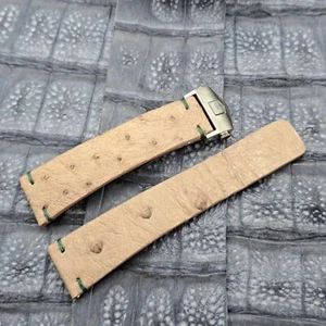 22mm/18mm Ostrich Leather Watch Band Exotic Leather Minimalist Design - Picture 1 of 10