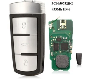 Fits VW Passat 434MHz 3C0959752BG Complete Transponder Remote Key - Picture 1 of 5
