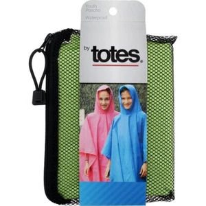 totes Unisex Kids Rain Poncho, lightweight, reusable, packable Lime NEW - Picture 1 of 6