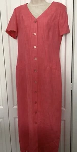 David Warren New York Dress Women Size 10 Maxi Long Button Up EXC! - Picture 1 of 6
