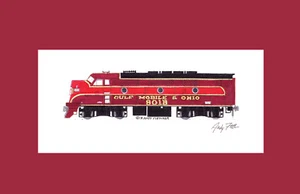 Gulf Mobile & Ohio F3 #810B 11"x17" Matted Print Andy Fletcher signed - Picture 1 of 1