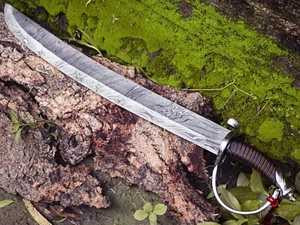 Damascus Steel Viking Sword Handmade Combat Battle Ready Sharp Edge Limited Gift - Picture 1 of 12