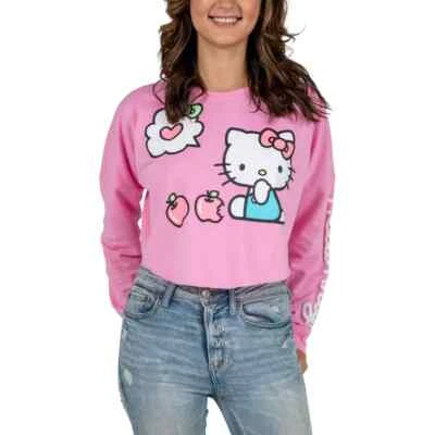 Толстовка женская Sanrio Hello Kitty средняя розовая укороченная розовая - Изображение 1 из 4