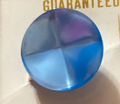 VTG Le Chic Plastic Buttons Iridescent Blue Geometric Raised 3/4" 4 NEW on Card - Image 1 of 4