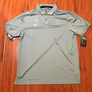 New Nike  LA Clippers Coaches Polo Short Sleeve Grey Men’s Large  AV1778-002 - Picture 1 of 6