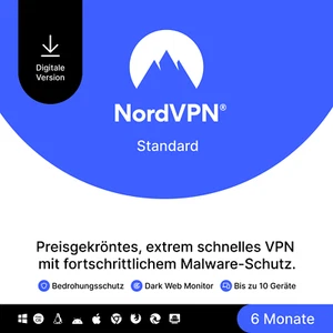 NordVPN Standard, 10 Geräte, 6 Monate, VPN & Cybersicherheit, digitaler Code - Bild 1 von 11