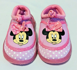 Disney Junior Minnie Mouse US Toddler Size L 9/10 Water Shoes Draw String Loop