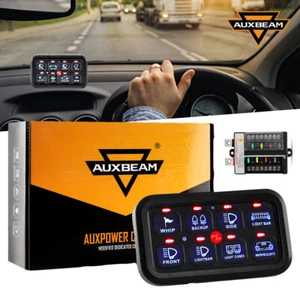AUXBEAM Blue 8 Gang Switch Panel Circuit Control Relay System Automatic Dimmable - Bild 1 von 12