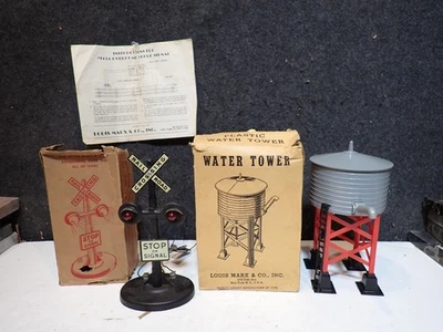 2 VINTAGE MARX TRAINS IN ORIGINAL BOX # 423 & STOP SIGNAL # 065 WATER TOWER - Image 1 of 2
