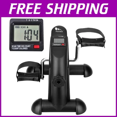 Portable Under-Desk Bike Pedal Exerciser with LCD Display - Adjustable 8 Levels - Image 1 of 4