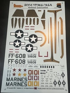 2004 IPMS National Convention Decal Sheets; 1/72 P-51D, 1/48 F-5, 1/25 Corvette - Picture 1 of 5