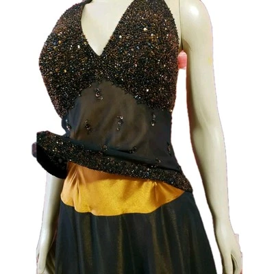 Vestido de noche para mujer Scala negro talla M con lentejuelas formal de cóctel, (B7) Foto 1 de 4