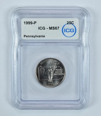 1999-P Washington State Quarter Pennsylvania MS67 ICG *1212 - Image 1 of 4