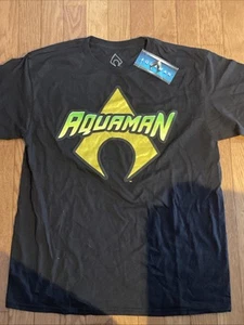 NWT Boy’s AQUAMAN BLACK TEE SHIRT - YOUTH SIZE X-LARGE (18/20) - Picture 1 of 4