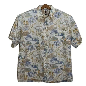 Tori Richard Hawaiian Camp Shirt XL Short Sleeve Button Reverse Print Tropical - Picture 1 of 5