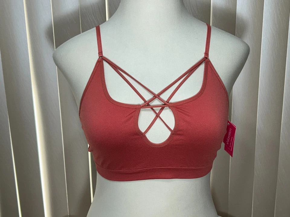 Sujetador delantero Juniors Xhilaration Bralette XL inalámbrico ojo de cerradura celosía Spiceberry Foto 1 de 4