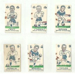 6 x Torry Gillick's - 1948 'International' Footballers Cards - Picture 1 of 2