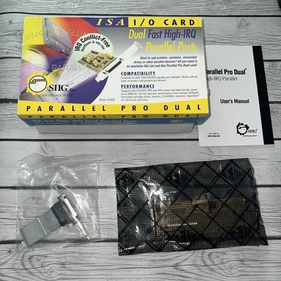 Dual Fast High-IRQ Parallel Ports 16-bit ISA Card Pentium 486/386 Window 95/98 - Image 1 of 2
