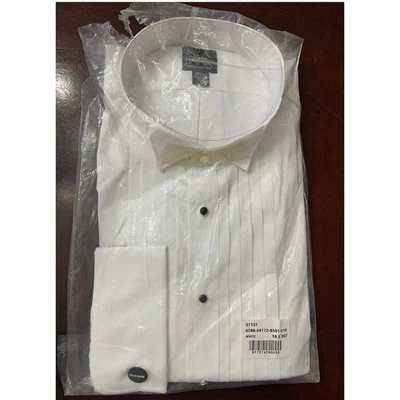 NWT Jos A Bank Tuxedo Dress Shirt Pleated Front French Cuffs Bow Tie 18.5 36 - Image 1 of 4