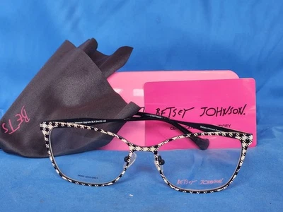 Новая женская обновленная оправа для очков Betsey Johnson черная металлическая 54-16-140 - Изображение 1 из 4