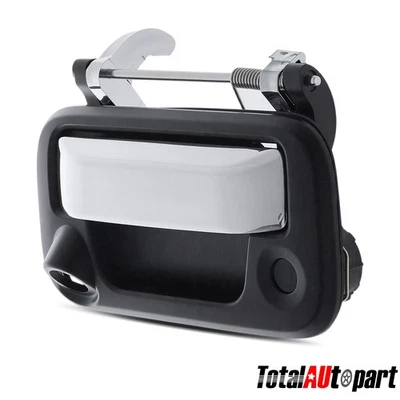 Chrome Tailgate Handle with Camera Hole and Key Hole for Ford F-150 Lincoln Rear - Imagem 1 de 4