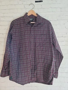 Brooks Brothers Country Club Christmas Plaid Button Down Sz L Red Green Cotton - Picture 1 of 5
