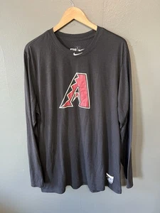 Nike Mens Black Long Sleeve Arizona Diamondbacks T-shirt Size 2XL Dri-Fit - Picture 1 of 3