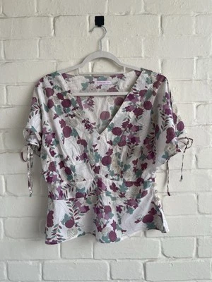 Blusa ButterflyMatthew Williamson cuello en V Top algodón manga abertura talla 12 eur 40 Foto 1 de 4
