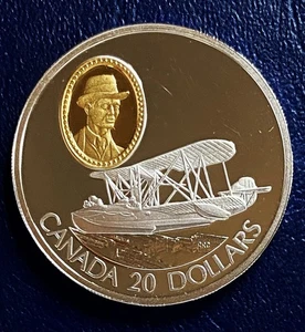 100% to Charity - 1994 Canada 20 $ Cameo PP 1 Feinunze Silber Vickers Vedette - Bild 1 von 7