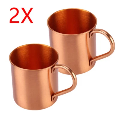 Set of 2 Pure Copper Moscow Mule Mug Cups Beer Tea Coffee Cups for Campaign&Bar - Image 1 of 4