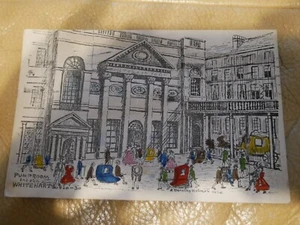BATH PUMP ROOM AND OLD WHITE HART 1944 HAND COLOURED ORIGINAL POSTCARD - Picture 1 of 2