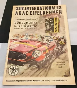 1961 NURBURGRING EIFELRENN PROGRAMMA GARA ORIGINALE MOTO E FORMULA JUNIOR - Foto 1 di 6
