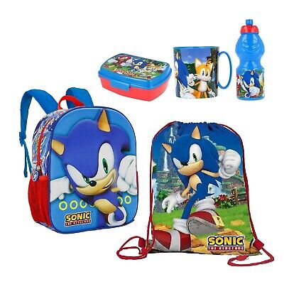 Sonic The Hedgehog Zainetto 3D Scuola Asilo Portamerenda Tazza Borraccia Sacca • 49.90€