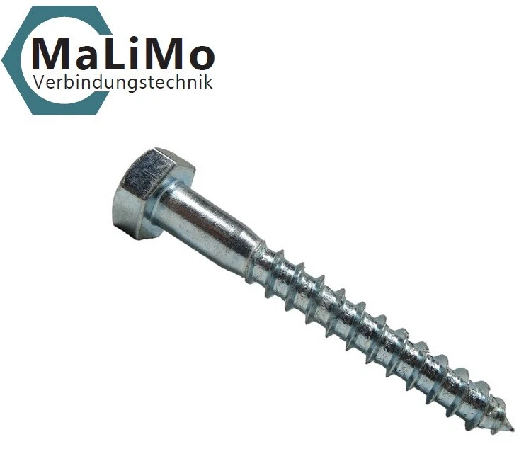 DRESSELHAUS Schlüsselschrauben DIN 571 galv. verzinkt 6mm - 12mm Sechskant Holzschrauben