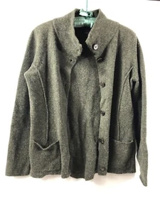 Eileen Fisher Merino Wool Cardigan Sweater Women's Medium M Green - Picture 1 of 4
