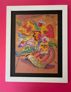 PETER MAX | AWESOME | 1990'S SIGNED PRINT | POP ART | NEW 14X11 IN. FRAME - Picture 1 of 3