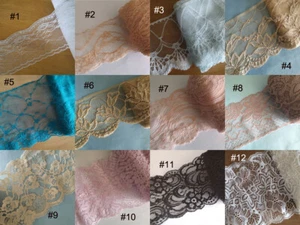 3 - 7 yards NO Stretch Floral Lace White,Nacarat,Blue,Taupe,Brown zhf2 - Picture 1 of 13