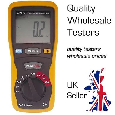 Portable Milliohm Meter, Low Resistance Digital Tester AMECaL ST-5302