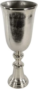 Deko Vase Trichtervase Blumenvase Brush silber poliertes Aluminium 52cm - Bild 1 von 1