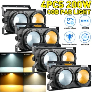 4Pack COB LED Par Light Stage Lighting DMX 200W DJ Light Audience Blinder Light - Picture 1 of 13